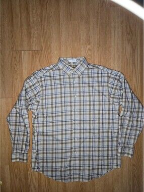 Gold Label Men's Button-Down Plaid Shirt Size L
